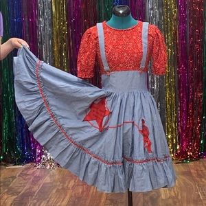 - Vintage xs western square dance dress 70s 80s rockabilly retro